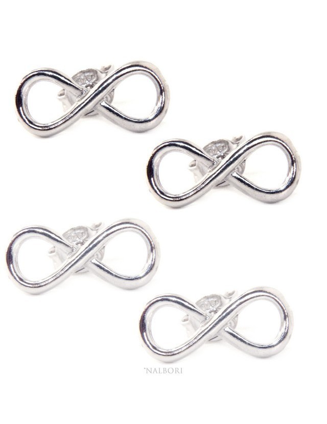 orecchini uomo e donna in argento 925 perno e farfallina con simbolo dell'infinito orecchini uomo e donna in argento 925 perno e farfallina con simbolo dell'infinito