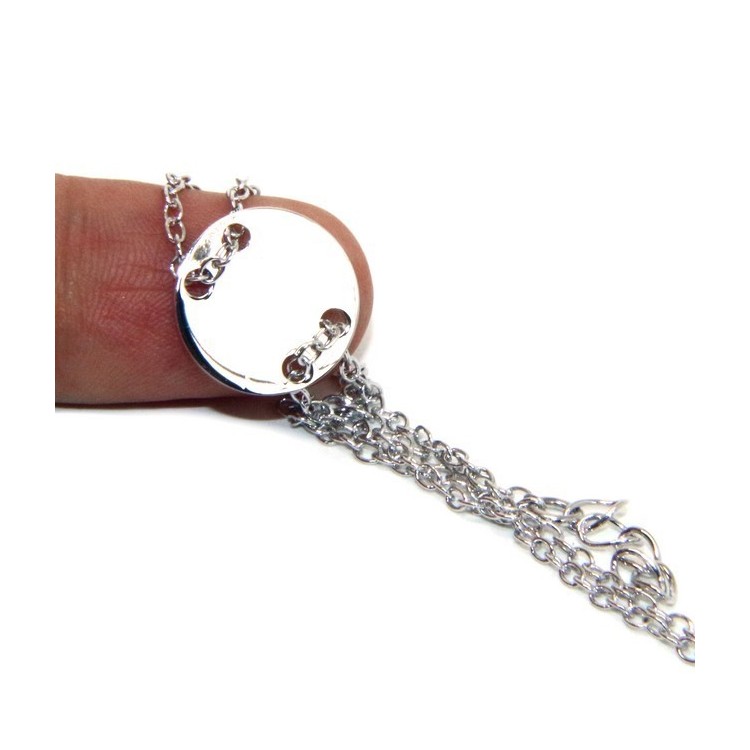 NLB|647/5000 Bracelet man woman 925 Sterling Silver with central button rhodium 17,00 - 20.00 cm