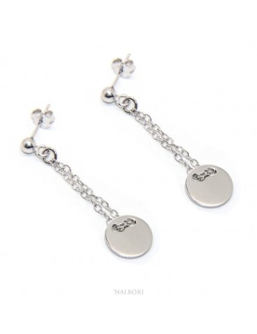 Argento 925 : orecchini donna con pallina e ciondolo a bottone