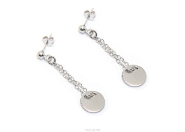 NLB|Silver 925: women's earrings with ball and button pendant
