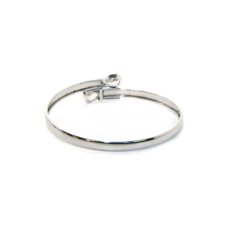 NLB|SILVER 925: Woman slave bracelet open contrarie 'white zircon drop 2 griffe