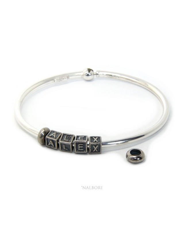 ARGENTO 925 : Bracciale donna uomo CHARME chiusura brevettata ovale - Nalbori componibili - con 2 STOP 4 lettere SUSY ARGENTO 925 : Bracciale donna uomo CHARME chiusura brevettata ovale - Nalbori componibili - con 2 STOP 4 lettere SUSY