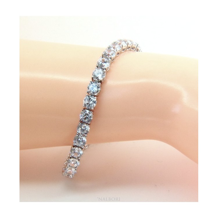 NLB|925: Tennis Bracelet With Zircon white 5 mm to 18 cm jaws
