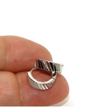 NLB|Silver 925 rhodium plate massive earrings with circles for man and woman diamonds