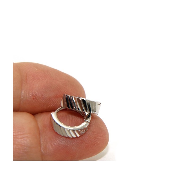 NLB|Silver 925 rhodium plate massive earrings with circles for man and woman diamonds