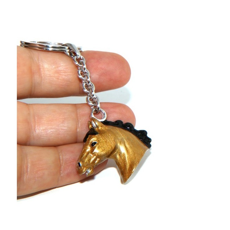 NLB|portachiavi argento 925 con cavallo smaltato tutto Argento 925