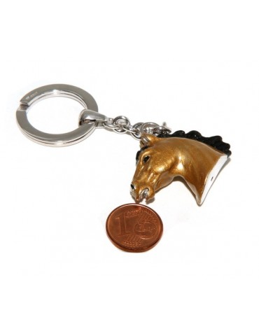 portachiavi argento 925 con cavallo smaltato tutto Argento 925