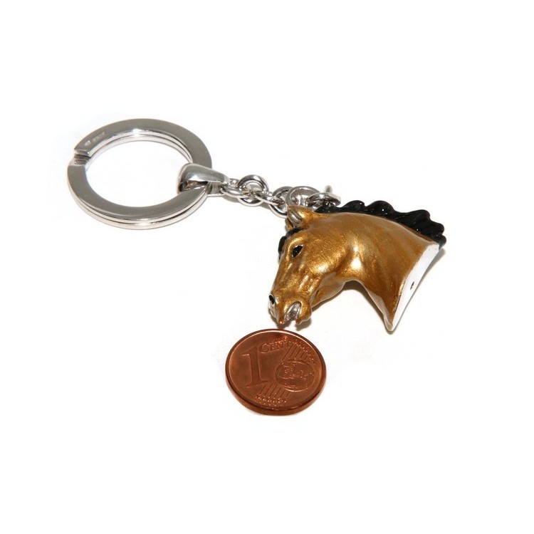 NLB|portachiavi argento 925 con cavallo smaltato tutto Argento 925