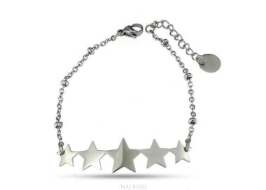 NLB|anallergic steel woman bracelet with 5 stars central