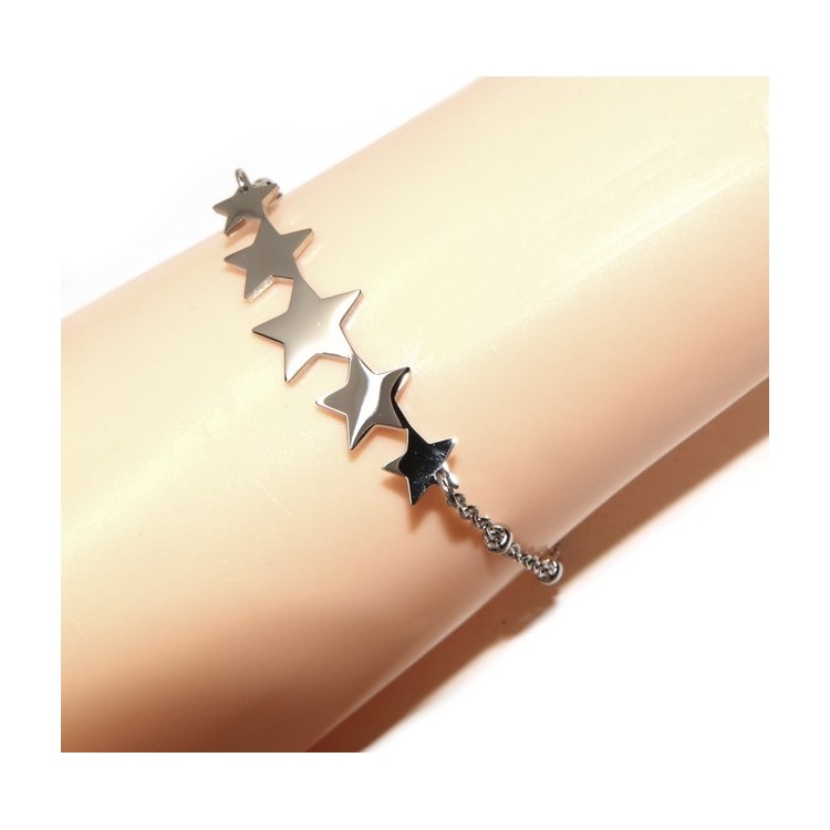 NLB|anallergic steel woman bracelet with 5 stars central