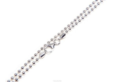 NLB|ARGENTO 925 : Girocollo collana pallini palline balls 2,5 mm varie lunghezze modello chiaro sbiancato