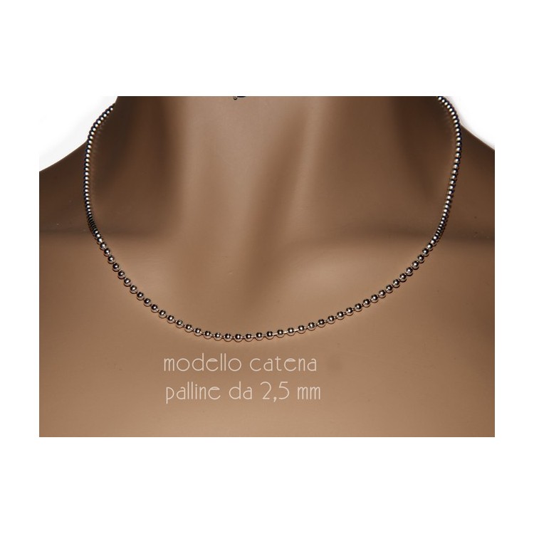 NLB|SILVER 925: Choker necklace dots balls balls 2.5 mm various lengths clear pattern bleached