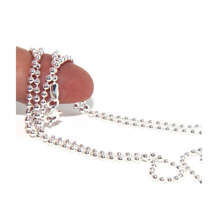 NLB|ARGENTO 925 : Girocollo collana pallini palline balls 2,5 mm varie lunghezze modello chiaro sbiancato