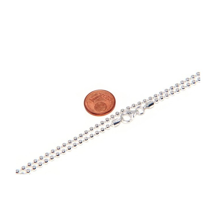 NLB|SILVER 925: Choker necklace dots balls balls 2.5 mm various lengths clear pattern bleached