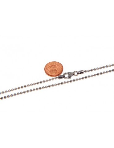 ARGENTO 925 : Girocollo collana pallini palline balls 2,0 mm varie lunghezze modello scuro anticato