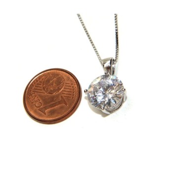 NLB|149482 - Collier necklace 925 silver man woman point bright light white zircon 10 mm