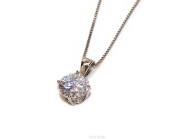 NLB|Collier necklace 925 silver man woman point bright light white zircon 8mm