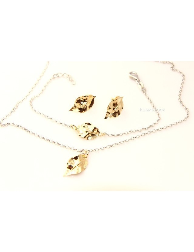 Gioielli donna in argento 925 realizzati in microfusione foglia oro Gioielli donna in argento 925 realizzati in microfusione foglia oro