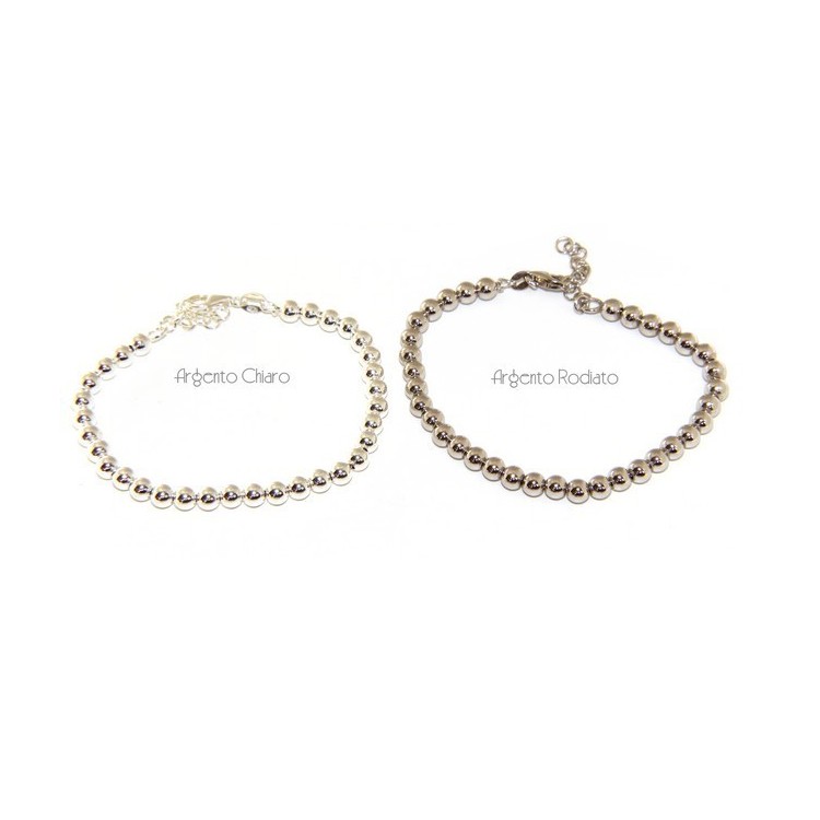 NLB|SILVER 925: Bracelet man woman balls 5 mm lung 15:00 20:00 cm