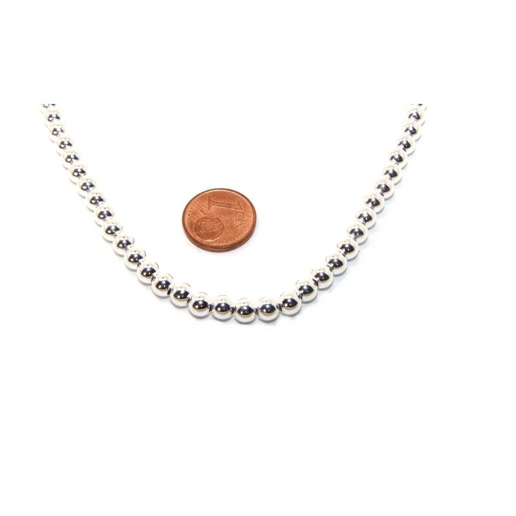 NLB|SILVER 925: Women's choker necklace 5mm ultra light balls beads