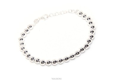 NLB|SILVER 925 Bracelet man woman balls 6 mm ultralight balls