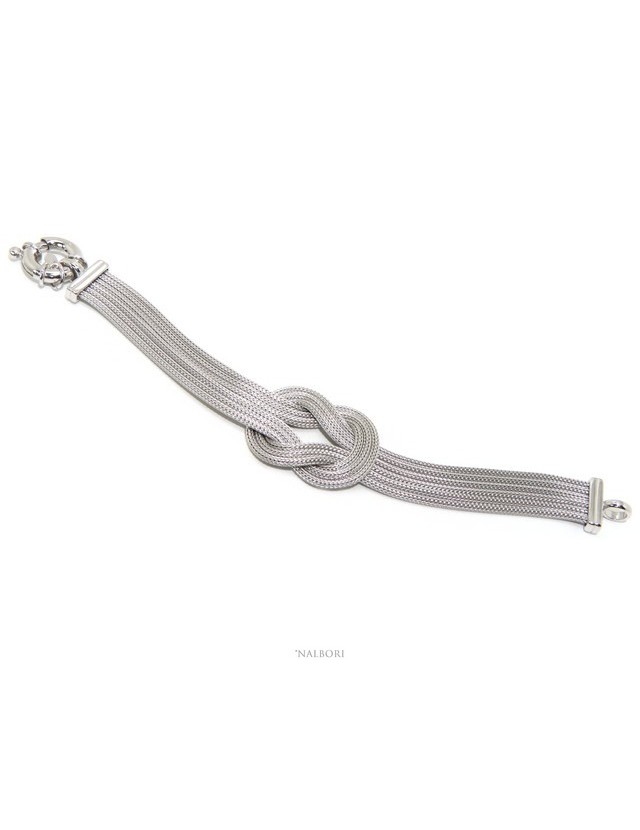 SILVER 925 Women's bracelet fox tail 6 strands with flat knot wrist thin circumference 14.50 - 16 cm SILVER 925 Women's bracelet fox tail 6 strands with flat knot wrist thin circumference 14.50 - 16 cm