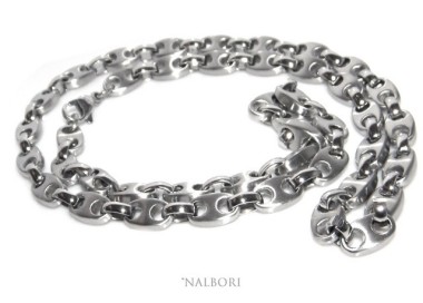 NLB|Hypoallergenic and stainless steel: Necklace MEN Polished Satin Marine Mesh 60 cm