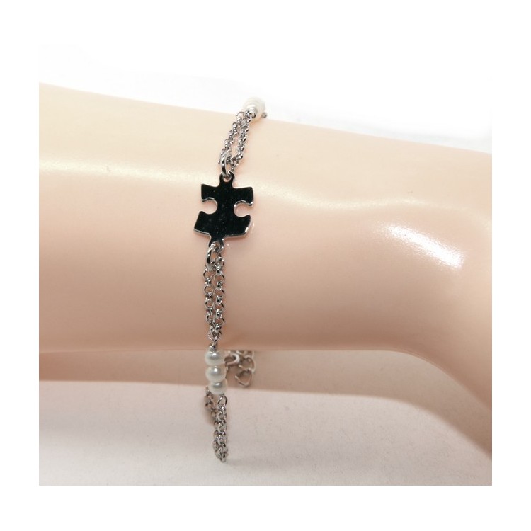 nalbori bracciale perle con puzzle lucido