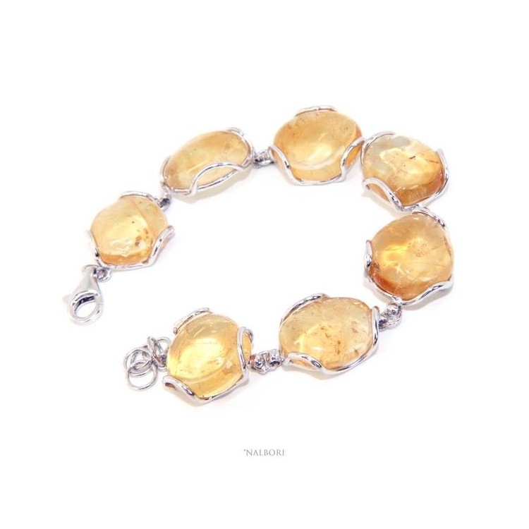 NLB|1000/5000
Woman bracelet in 925 silver and natural yellow citrine stones 30 gr