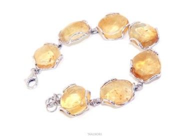NLB|1000/5000
Woman bracelet in 925 silver and natural yellow citrine stones 30 gr