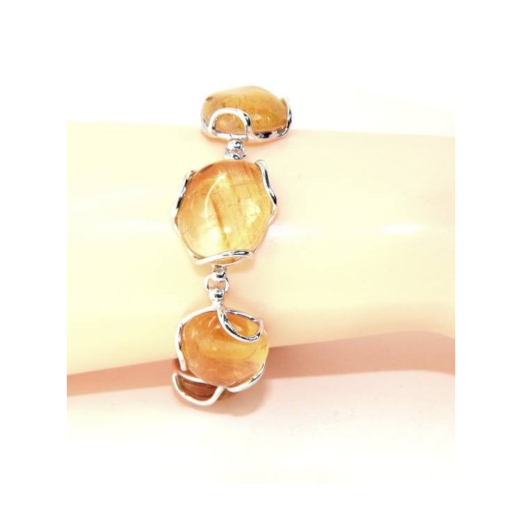 NALBORI 1000/5000
Woman bracelet in 925 silver and natural yellow citrine stones 30 gr