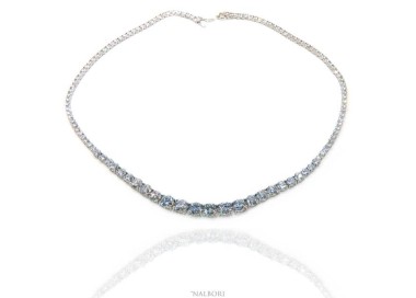 NLB|Argento 925 : Collana Collier donna modello Tennis degrade' gradazione 7 mm 45 cm nalbori