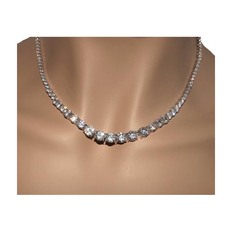 NLB|925: Necklace Collier women model Tennis degrade 'grade 7 mm 45 cm
