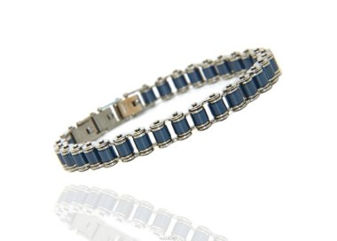 NLB|Stainless steel bracelet chain hypoallergenic ip blue 9 mm wrist 17 - 20 cm nalbori