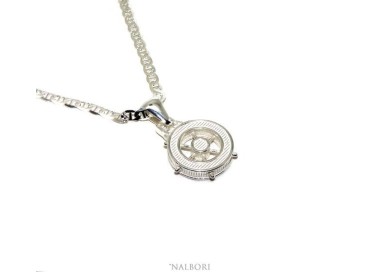 NLB|SILVER 925 solid: Marine necklace for men with rudder pendant NALBORI