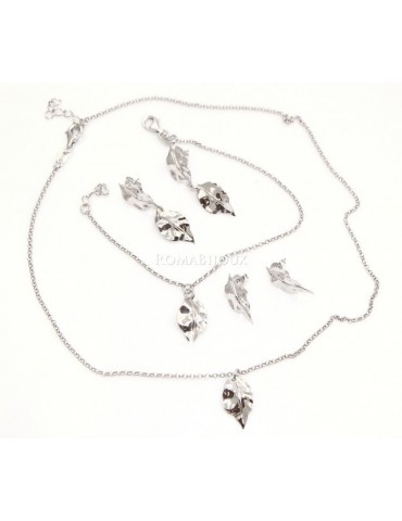 Gioielli donna in argento 925 realizzati in microfusione foglia argento