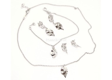 NLB|Gioielli donna in argento 925 realizzati in microfusione foglia argento