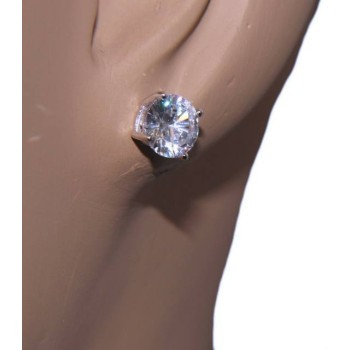 NLB|Set of women's 7 mm light point in 925 silver with zircon. Venetian chain pendant and matching earrings
