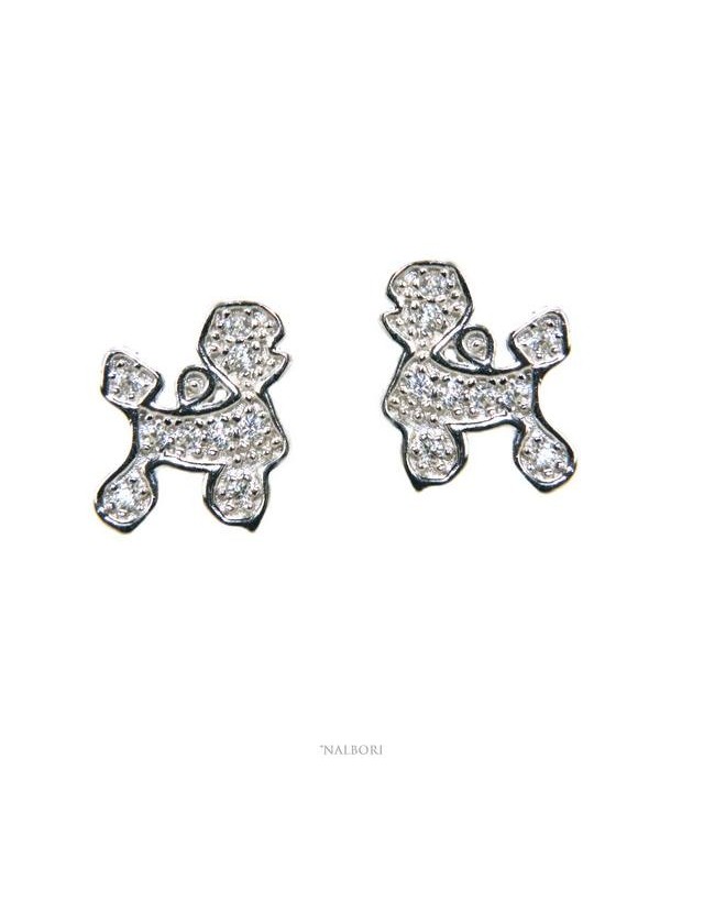nalbori italy orecchini donna argento 925 con zirconi bianchi cane barboncino nalbori italy orecchini donna argento 925 con zirconi bianchi cane barboncino
