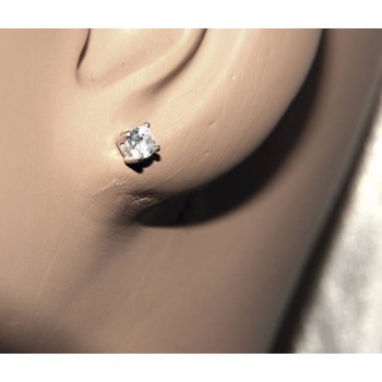 NLB|Set of women's 4 mm light point in 925 silver with zircon. Venetian chain pendant and matching earrings