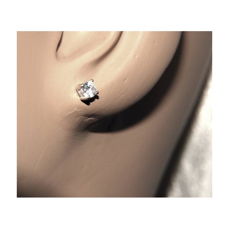 NLB|Parure donna punto luce 4 mm in argento 925 con zircone. Catena veneziana ciondolo passante e Orecchini abbinati