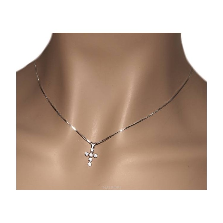 NLB|Collier donna o uomo veneziana con ciondolo croce piccola NALBORI