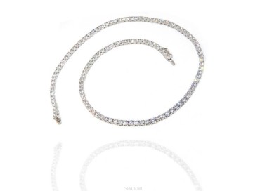 NLB|925: Necklace Collier Tennis woman model with cubic zirconia jaws 3mm brilliant cut