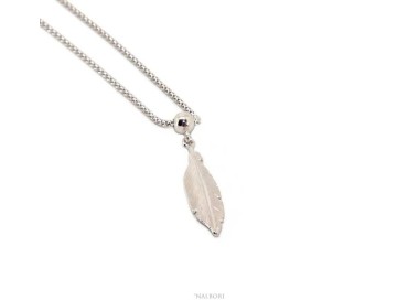 NLB|necklace Silver 925 popcorn 43 + 5 with leaf pendant and NALBORI ball