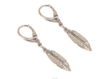 NLB|Silver 925 sterling silver dangle earrings for women with NALBORI leaf pendant