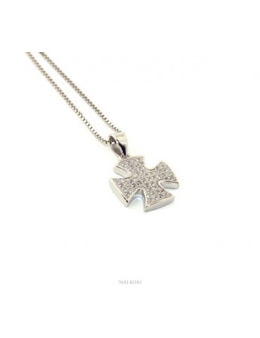 Collana Collier donna veneziana con ciondolo maltese zirconi NALBORI
