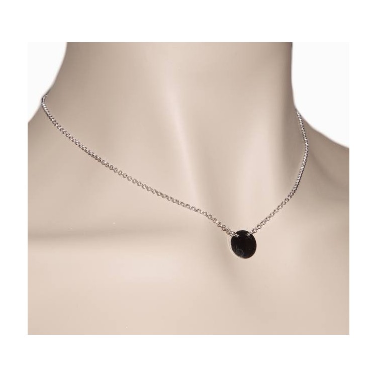 NALBORI collana donna Argento 925 rolo' 45+5 con medaglietta tonda massiccia