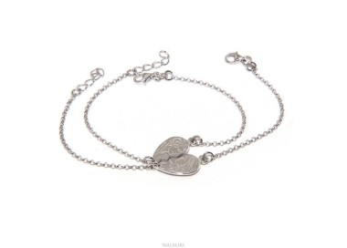 NALBORI Double bracelet HIM and HER profile man woman in Silver 925 broken heart