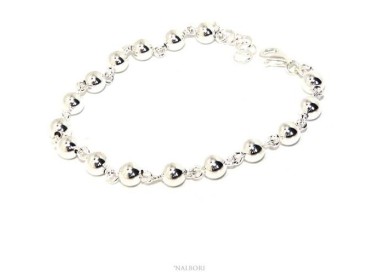 NLB|bracciale argento 925 sfere 6 mm marsigliese alternate