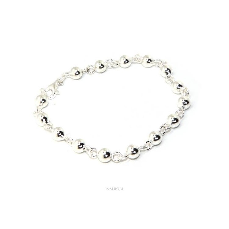 NALBORI bracelet silver 925 spheres 6 mm Marseillaise alternate
